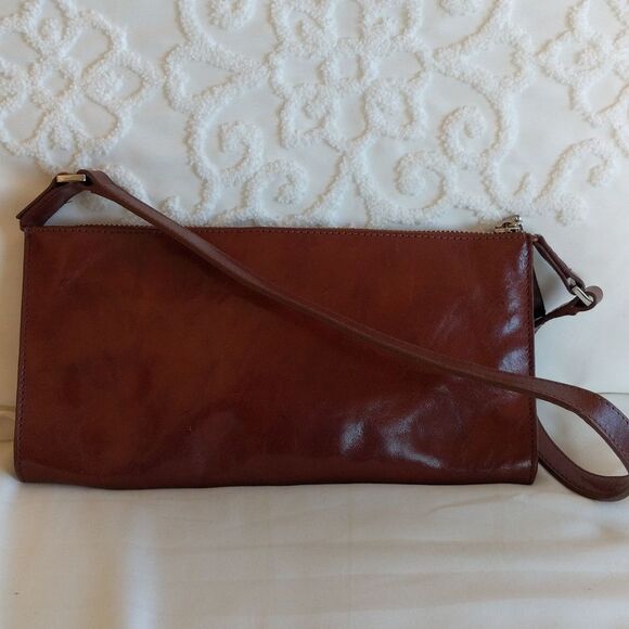 Monsac Super Smooth Glossy Italian Leather Shoulder/Clutch - Picture 2 of 14